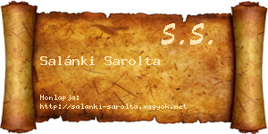 Salánki Sarolta névjegykártya